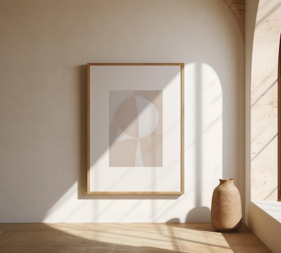 Beige Neutral Abstract Modern Wall Art | Fine Art Poster