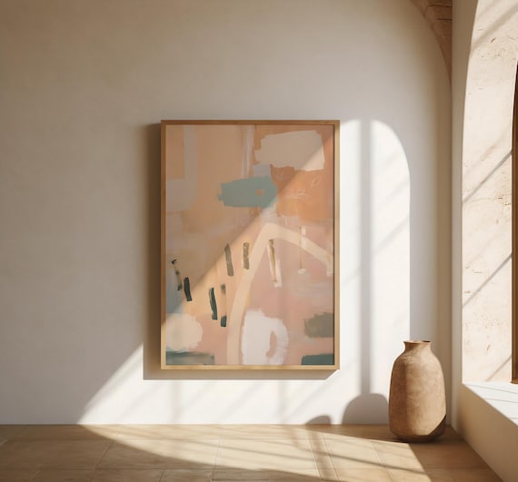 Peach & Neutral Abstract Wall Art | Fine Art Poster
