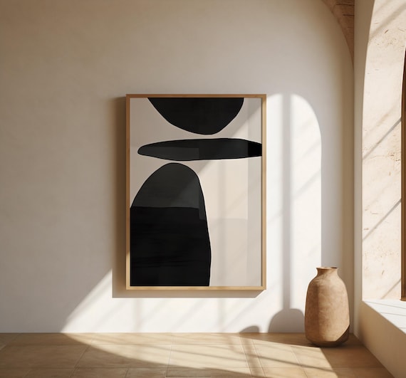 Black & Ivory Abstract Wall Art | Fine Art Poster