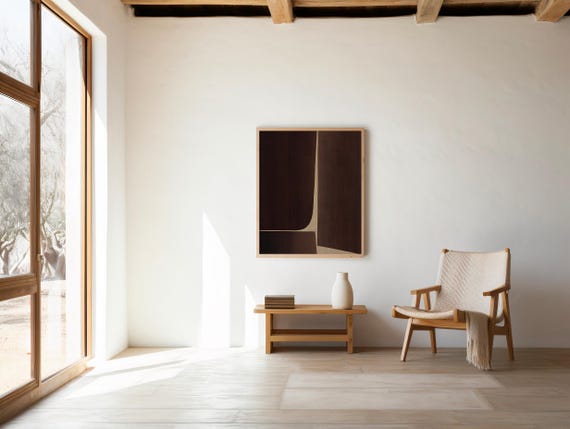 Digital Download: Modern Minimalist Brown Abstract Art Print | Neutral Wall Art | Contemporary Printable Poster