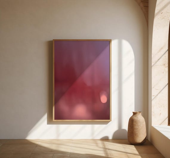 Muted Berry & Mauve Abstract Gradient Wall Art – Fine Art Poster