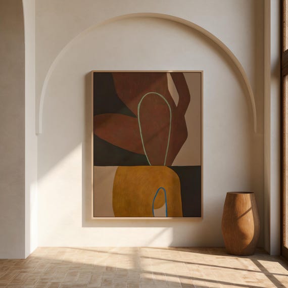 Fine Art Poster: Modern Rust & Brown Abstract · Organic Minimal Wall Decor (Unframed)