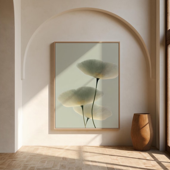 Ginkgo Leaf Art Print: Minimalist Japandi Wall Decor