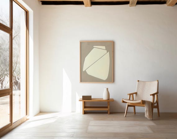 Neutral Organic Abstract Wall Art – Digital Download