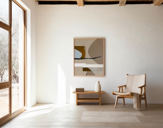 Modern Neutral Abstract Composition Wall Art – Digital Download