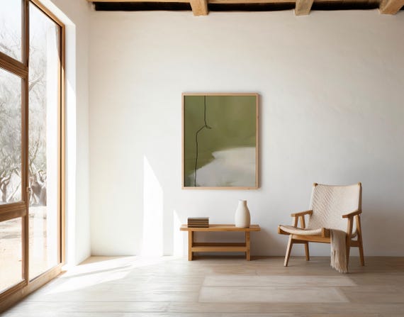 Green Abstract Line Wall Art – Digital Download