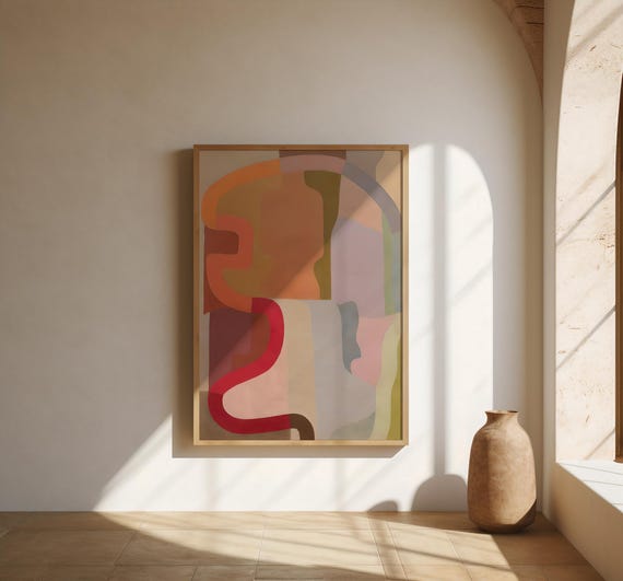 Colorful Abstract Wall Art | Retro Organic Shapes – Fine Art Poster Print