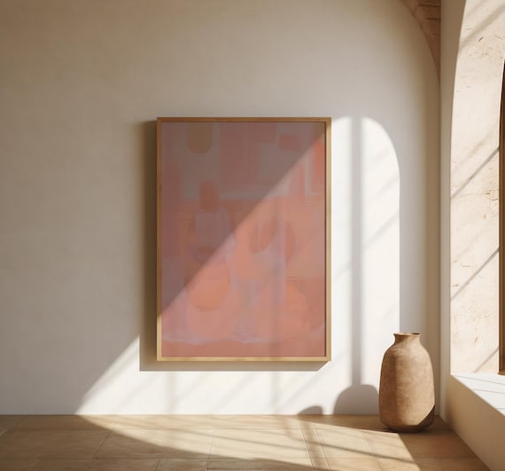 Soft Blush and Warm Neutral Abstract Wall Art – Fine Art Poster