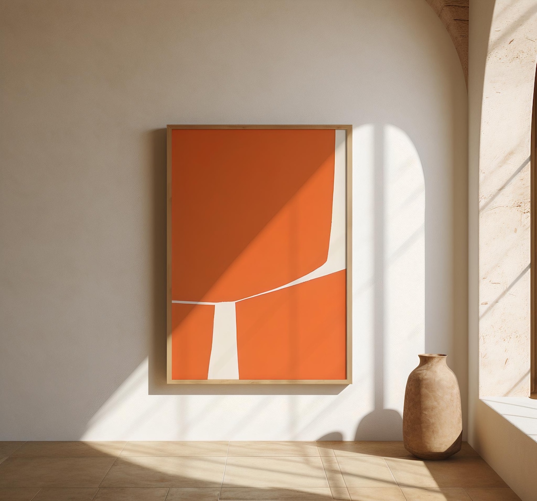 Orange Abstract Print | Bold Geometric Minimalist Wall Art (fine Art ...