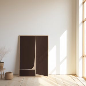 Digital Download: Modern Minimalist Brown Abstract Art Print | Neutral Wall Art | Contemporary Printable Poster image 3