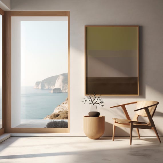 Fine Art Poster – Yellow & Neutral Minimalist Abstract (Unframed)