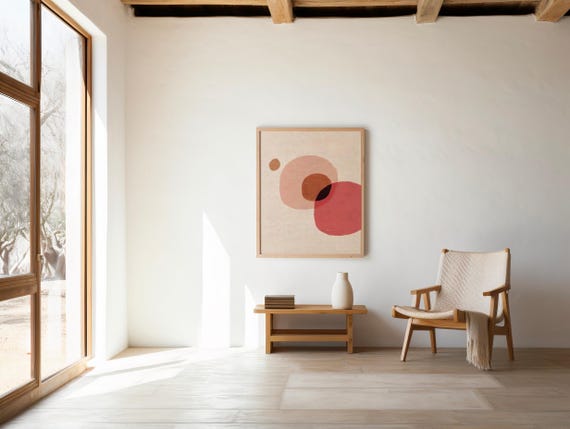 Printable Wall Art | Boho Abstract Blush Pink Home Decor