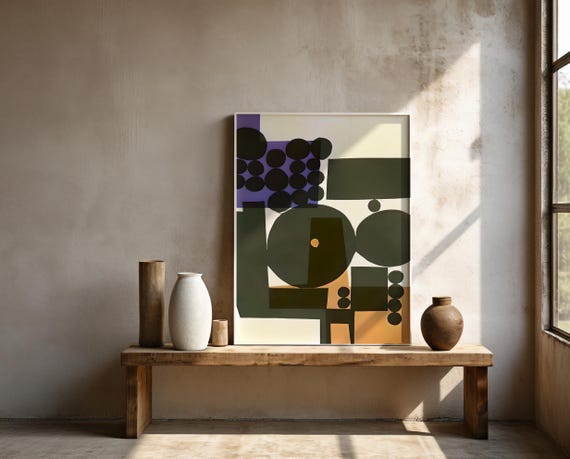 Modern Abstract Geometric Wall Art | Framed Poster