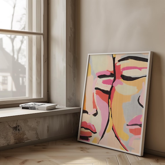 Abstract Fauvism Woman Portrait: Giclee Art Print on Matte Paper