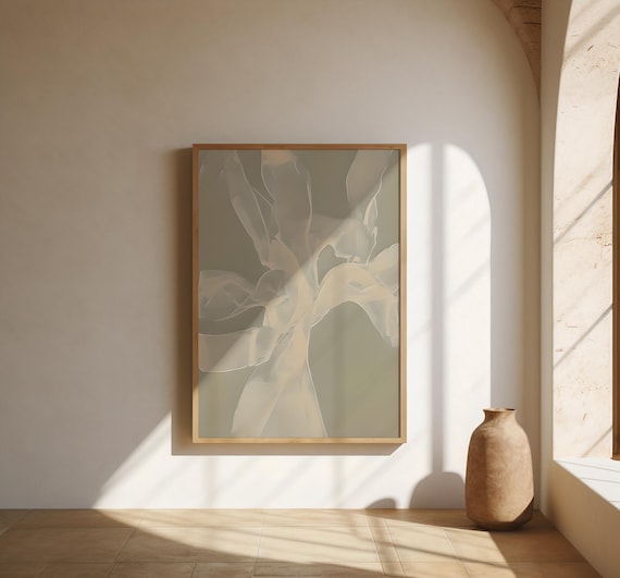 Neutral Sculptural Abstract Wall Art | Soft Beige Modern Print | Fine Art Poster