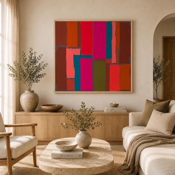 Reserved Listing | 40x40" Framed Poster | Matte Maple Frame