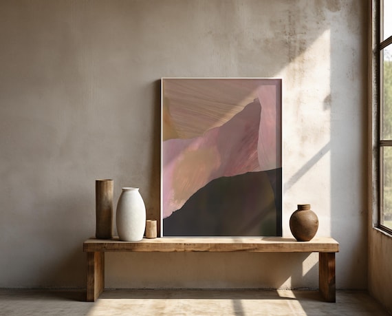 Modern Earthy Abstract with Painterly Texture – Framed Poster