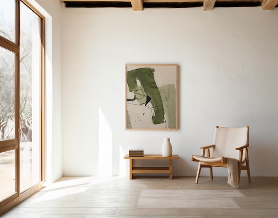 Sage Green Abstract Wall Art | Digital Download