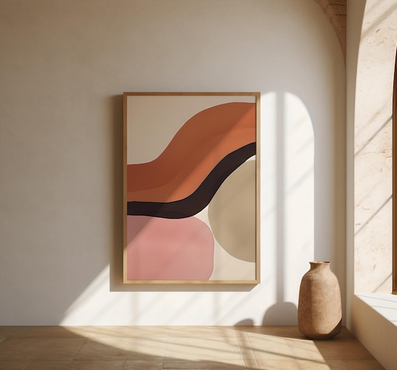 Abstract Earth Tone Wall Art | Organic Modern Color Flow | Fine Art Poster (Unframed)