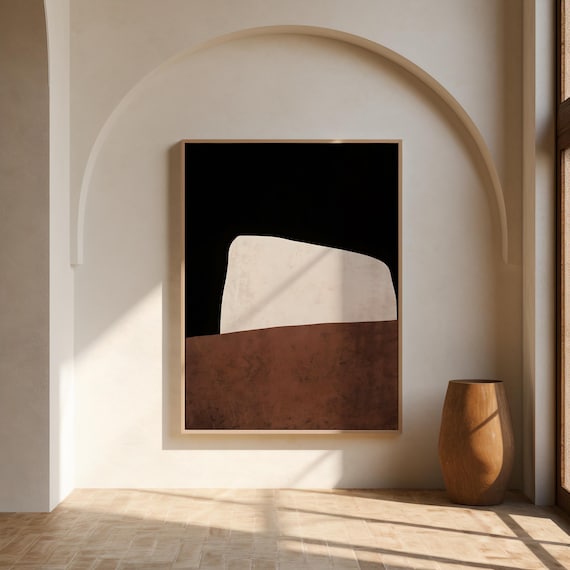 Abstract Earth Tone Wall Art | Minimalist Geometric Digital Download