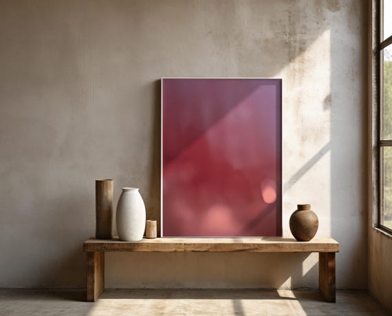Muted Berry & Mauve Abstract Gradient Wall Art – Framed Poster