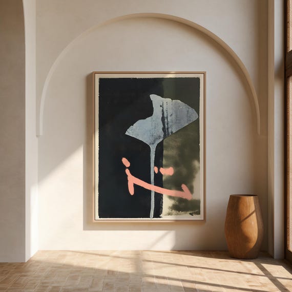 Ginkgo Leaf Art Print | Modern Abstract Botanical Giclée