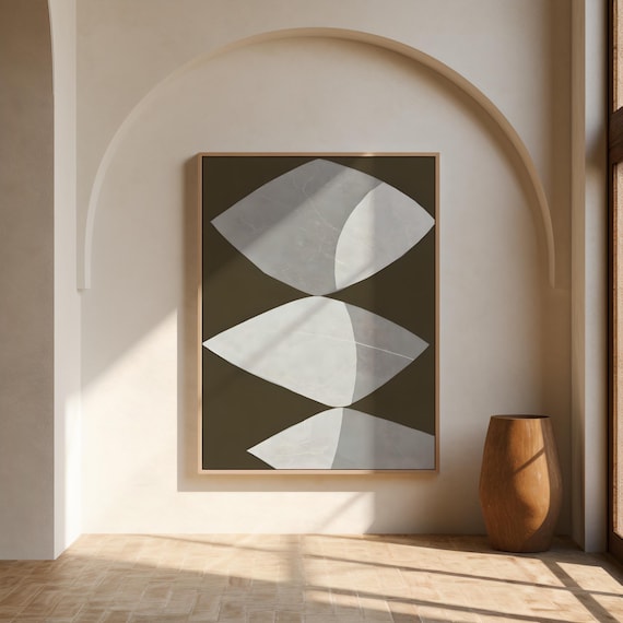 Dark Green Abstract Wall Art | Bold Geometric Canvas Art – Canvas & Framed Canvas Print