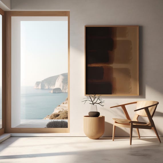 Brown Abstract Gradient Art | Modern Neutral Earth Tones | Fine Art Poster (Unframed)