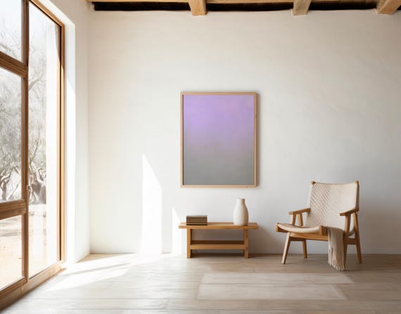 Soft Lilac to Warm Gray Gradient Abstract Wall Art – Digital Download