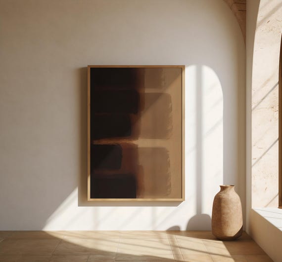 Brown Abstract Gradient Art | Modern Neutral Earth Tones | Fine Art Poster (Frame not included)