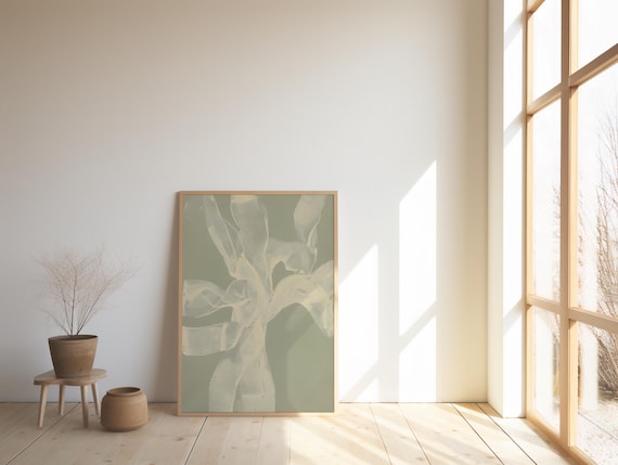 Beige Abstract Art Print, Minimalist Brushstroke Texture (Digital Download)