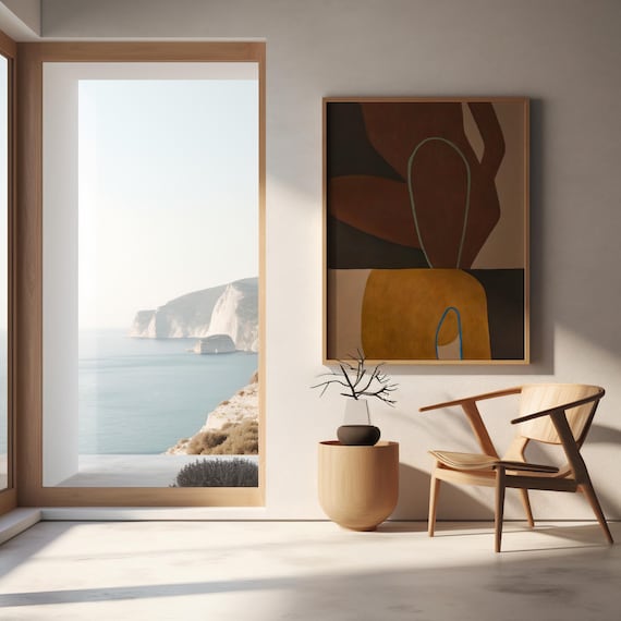 Fine Art Poster: Modern Rust & Brown Abstract · Organic Minimal Wall Decor (Unframed)