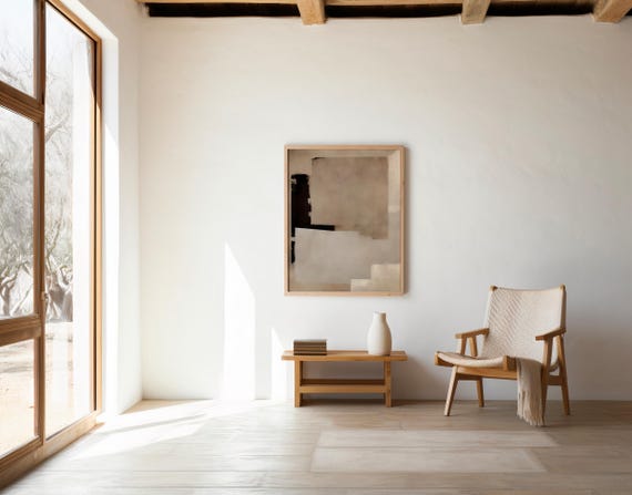 Neutral Beige Abstract Wall Art | Digital Download