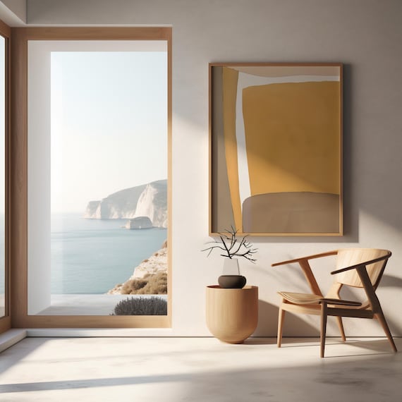 Framed Poster: Modern Neutral Abstract Art · Minimal Organic Wall Decor