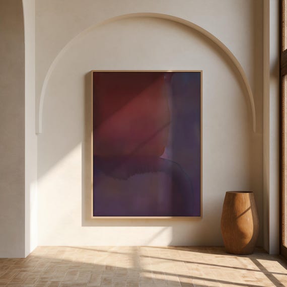 Deep Red & Purple Abstract Fine Art Poster (Unframed) — Modern Minimal Color Field