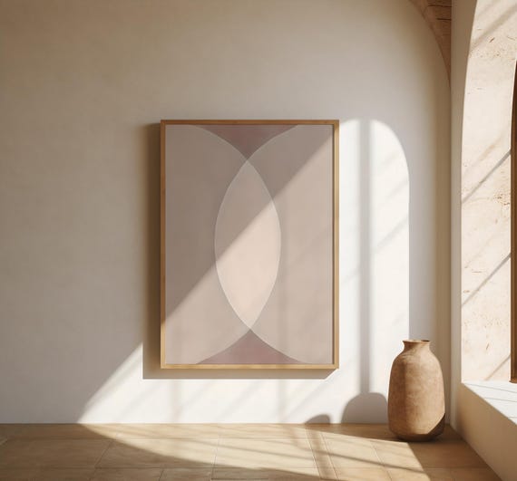 Soft Neutral Geometric Abstract Wall Art – Fine Art Poster
