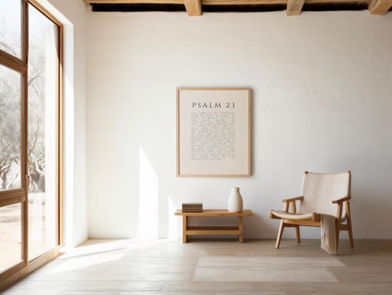 Psalm 23 Print: Minimalist Christian Scripture Wall Art (Digital Download)