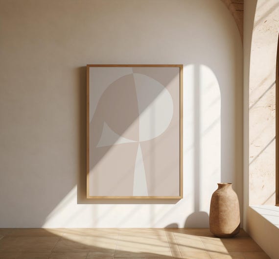 Blush Geometric Wall Art | Minimal Abstract Shapes – Fine Art Poster Print