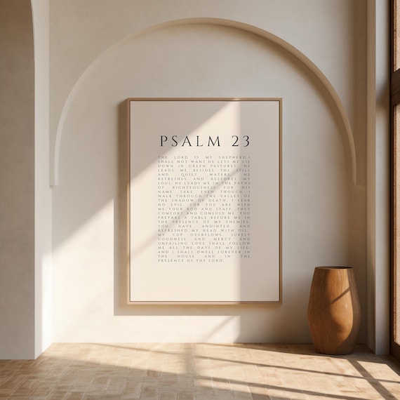 Psalm 23 Print: Minimalist Christian Scripture Wall Art (Digital Download)