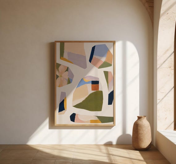 Abstract Collage Wall Art | Colorful Geometric Shapes – Fine Art Poster Print