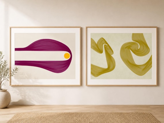 Reserved Listing | Two 48x36 Framed Posters | Matte Maple Frame
