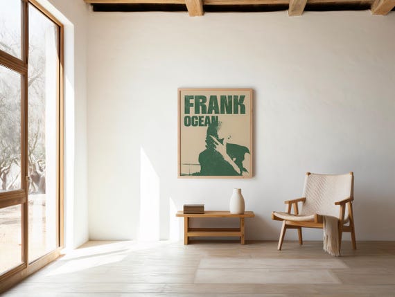 Frank Ocean Minimalist Music Poster | Retro Indie Wall Art Print | Digital Download