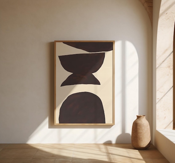 Dark Brown Minimal Abstract Wall Art – Fine Art Poster