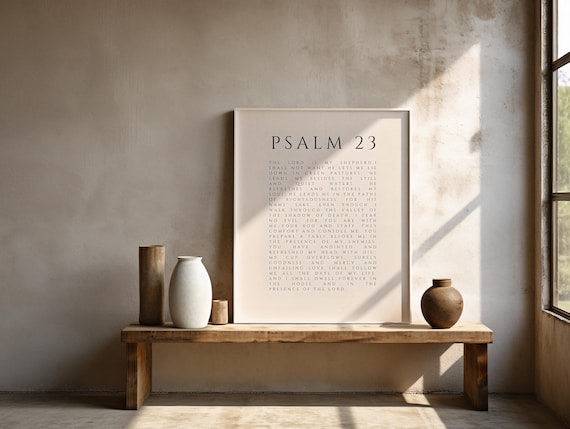 Psalm 23 Fine Art Poster| Christian Scripture Wall Decor | Minimal Bible Verse Print