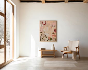 Organic Abstract Wall Art in Warm Earthy Neutrals – Digital Download