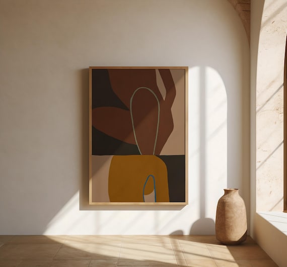 Brown and Ochre Abstract Wall Art | Earthy Tones – Fine Art Poster Print