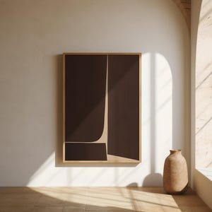 Digital Download: Modern Minimalist Brown Abstract Art Print | Neutral Wall Art | Contemporary Printable Poster image 2