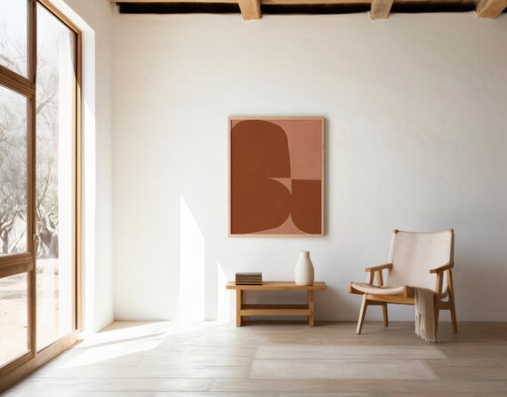 Terracotta and Blush Abstract Wall Art | Bold Arch – Printable | Instant Download