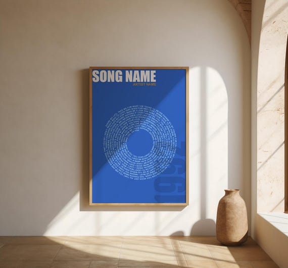 Custom Song Lyrics Print | Personalized Spiral Song Poster (Frame not included)