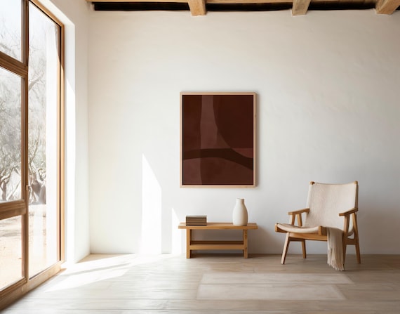 Earthy Brown Color Block Art | Digital Download